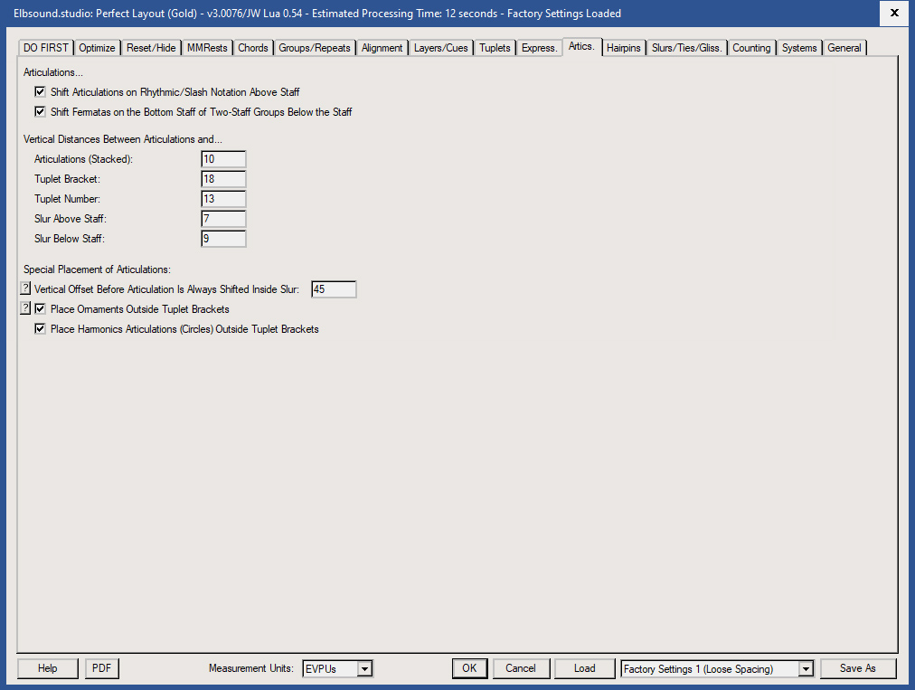 Perfect Layout: Settings Articulations