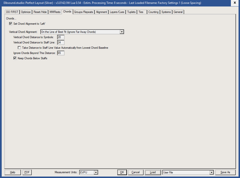 Perfect Layout: Settings Chords