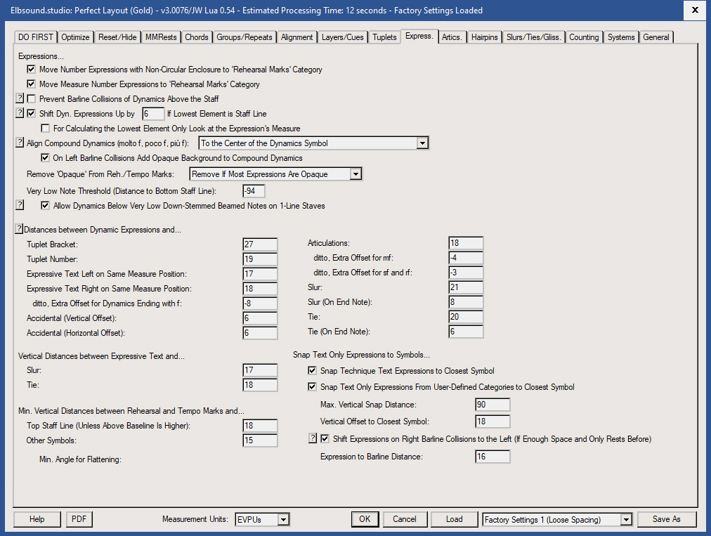 Perfect Layout: Settings Expressions