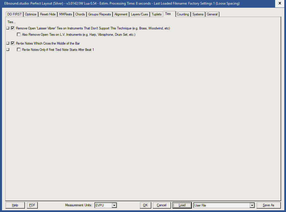 Perfect Layout: Settings Slurs/Ties
