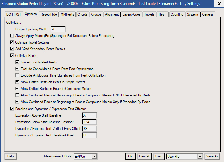 Perfect Layout: Einstellungen Optimieren Sie die Standardeinstellungen von Finale